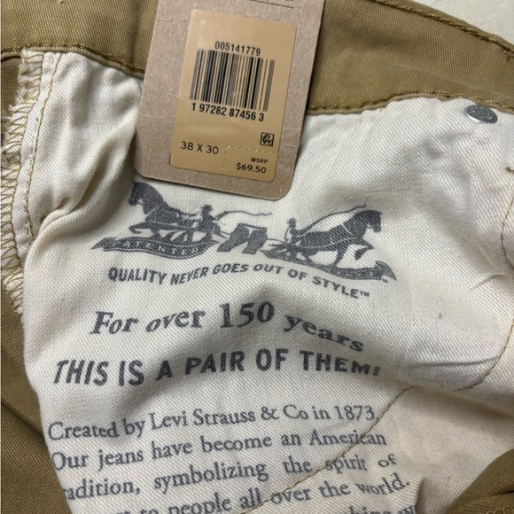 Levi's Men's 514 Straight Fit Jeans British Khaki 38W x 30L New Hemmed To 27 - Picture 7 of 7